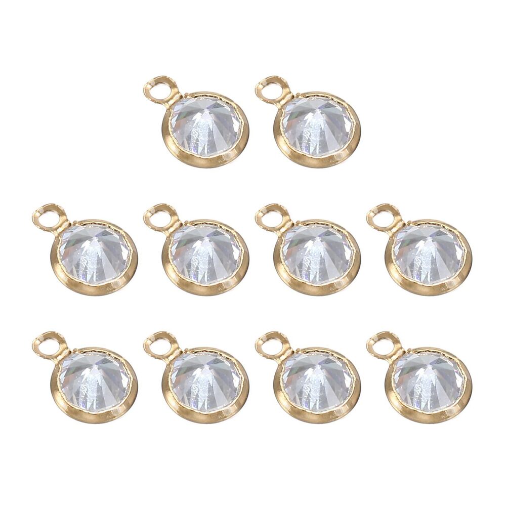 8023 100pcs Zirconia Charm, 6mm Mini Crystal Bracelet Charm Zircon